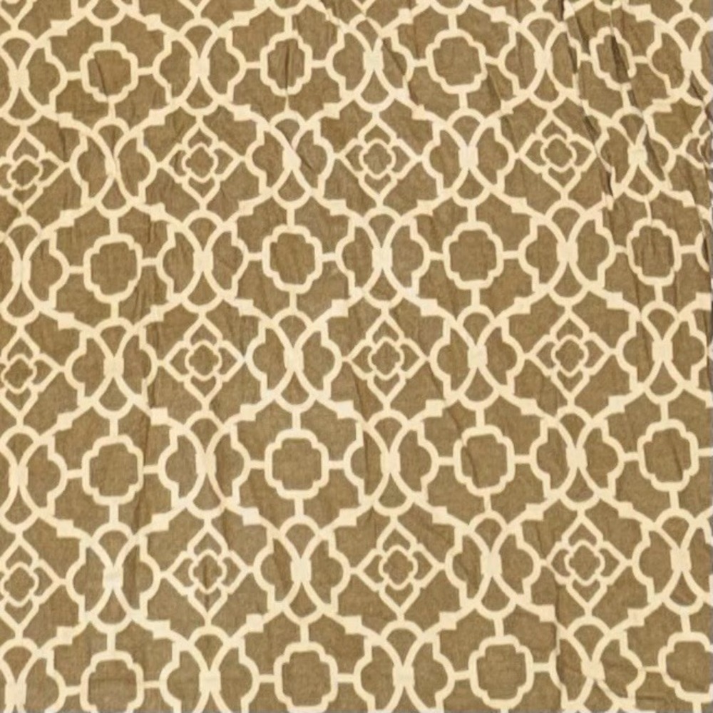 Waverly Curtain Panel Natural Lovely Lattice Geometric Pattern 50x84" Cotton